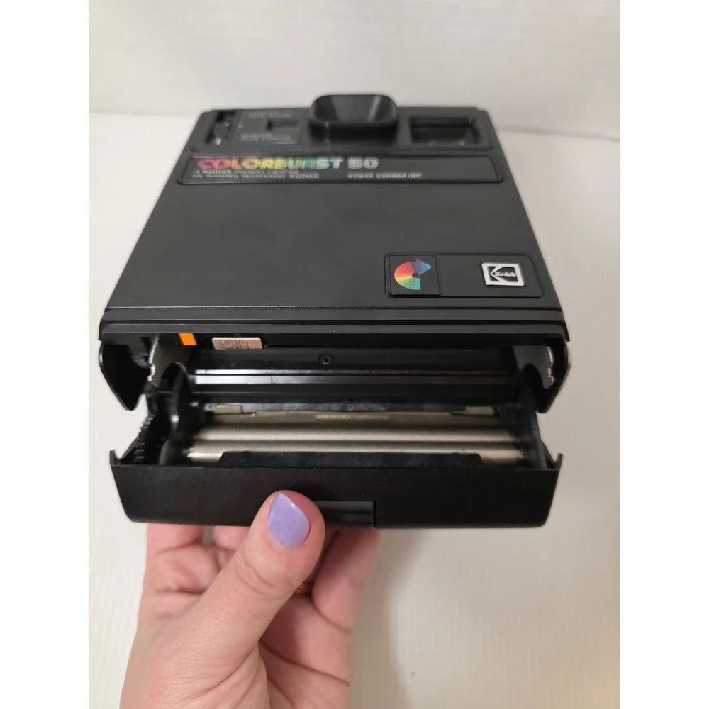 Kodak Colorburst 50 Vintage Instant Camera Black Rainbow Logo Canada Powers On